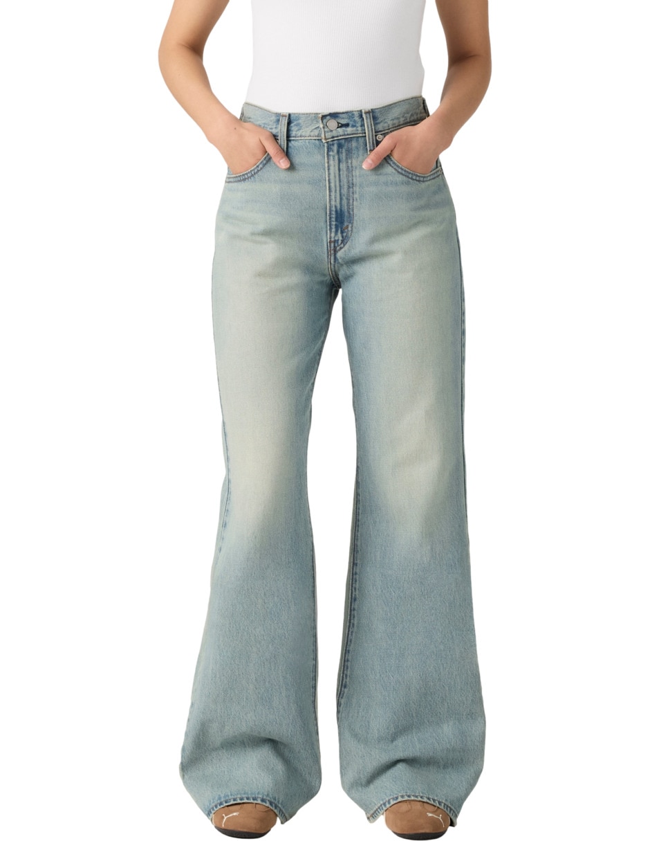 Jeans flare corte media cintura para mujer Jeans flare corte media cintura para mujer