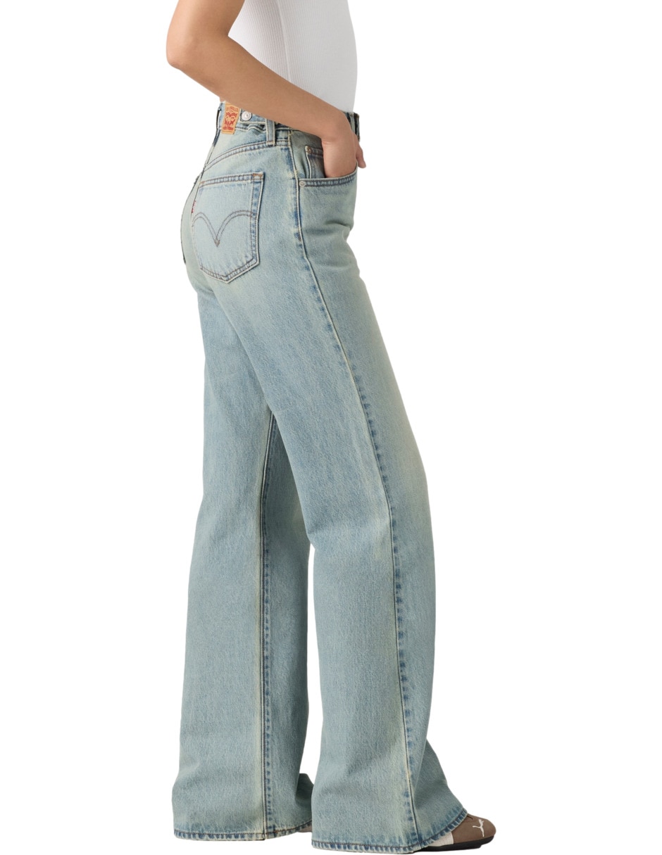 Jeans flare corte media cintura para mujer 2