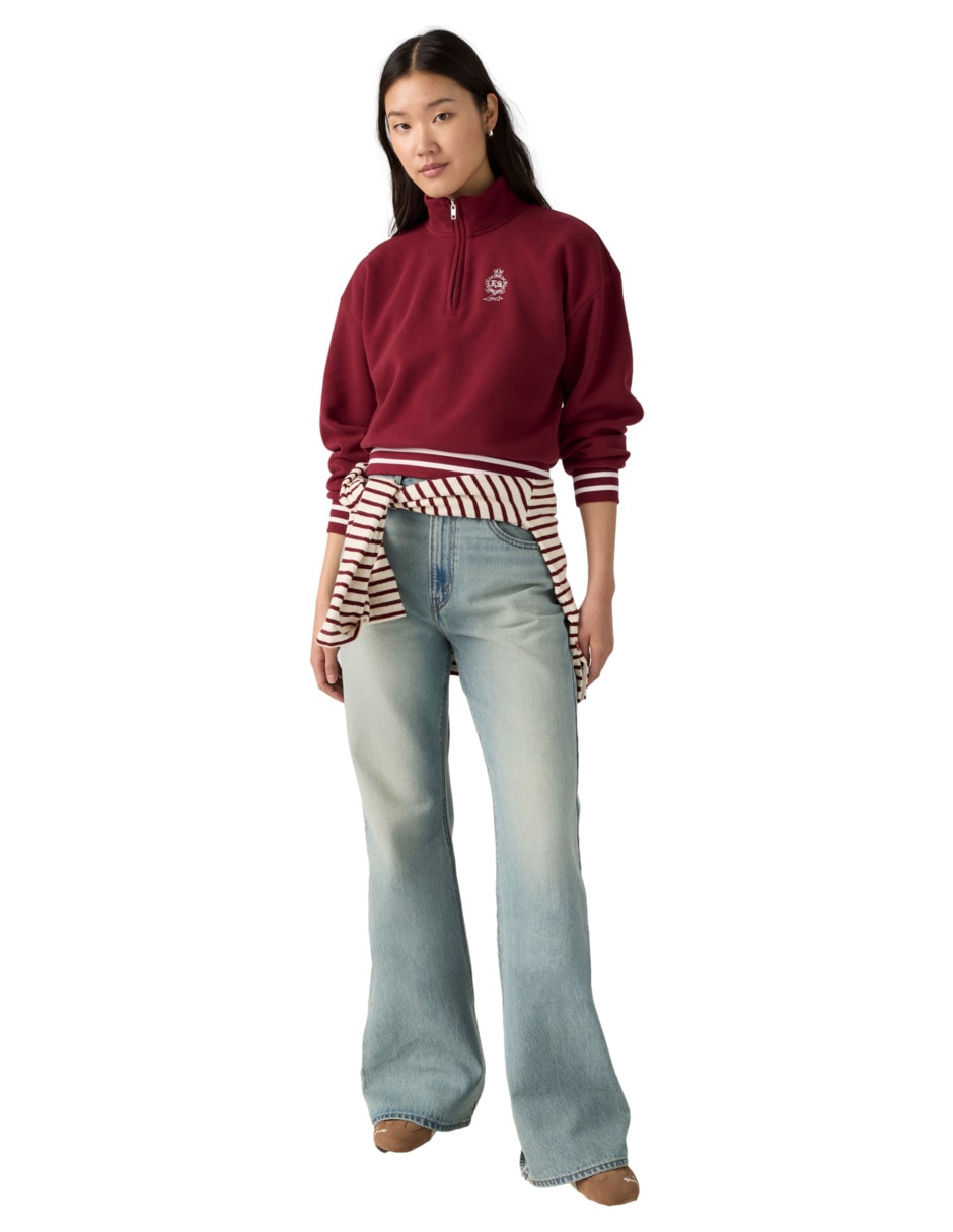 Jeans flare corte media cintura para mujer 5