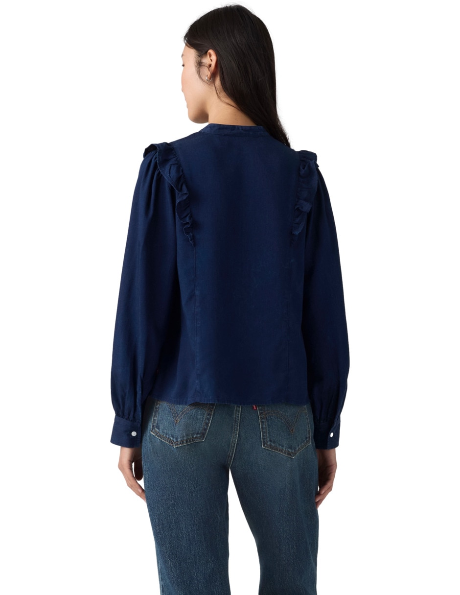 Blusa camisera manga larga para mujer 2