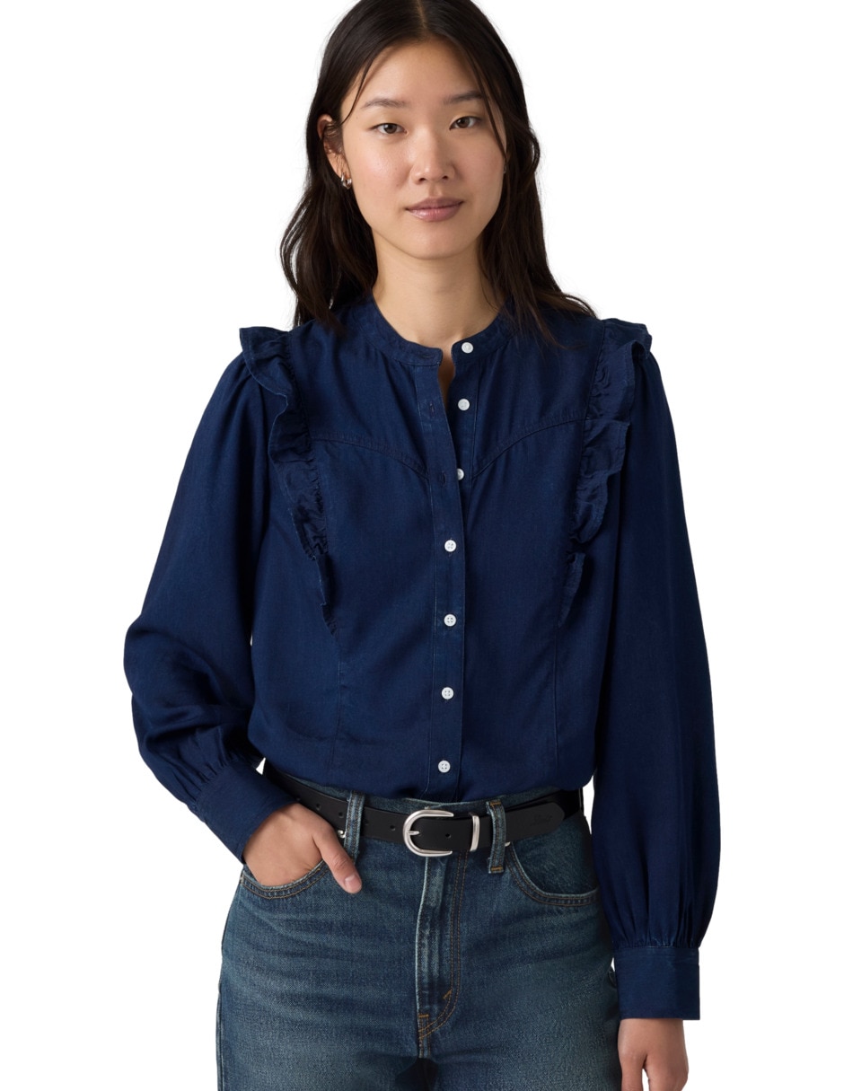 Blusa camisera manga larga para mujer 3