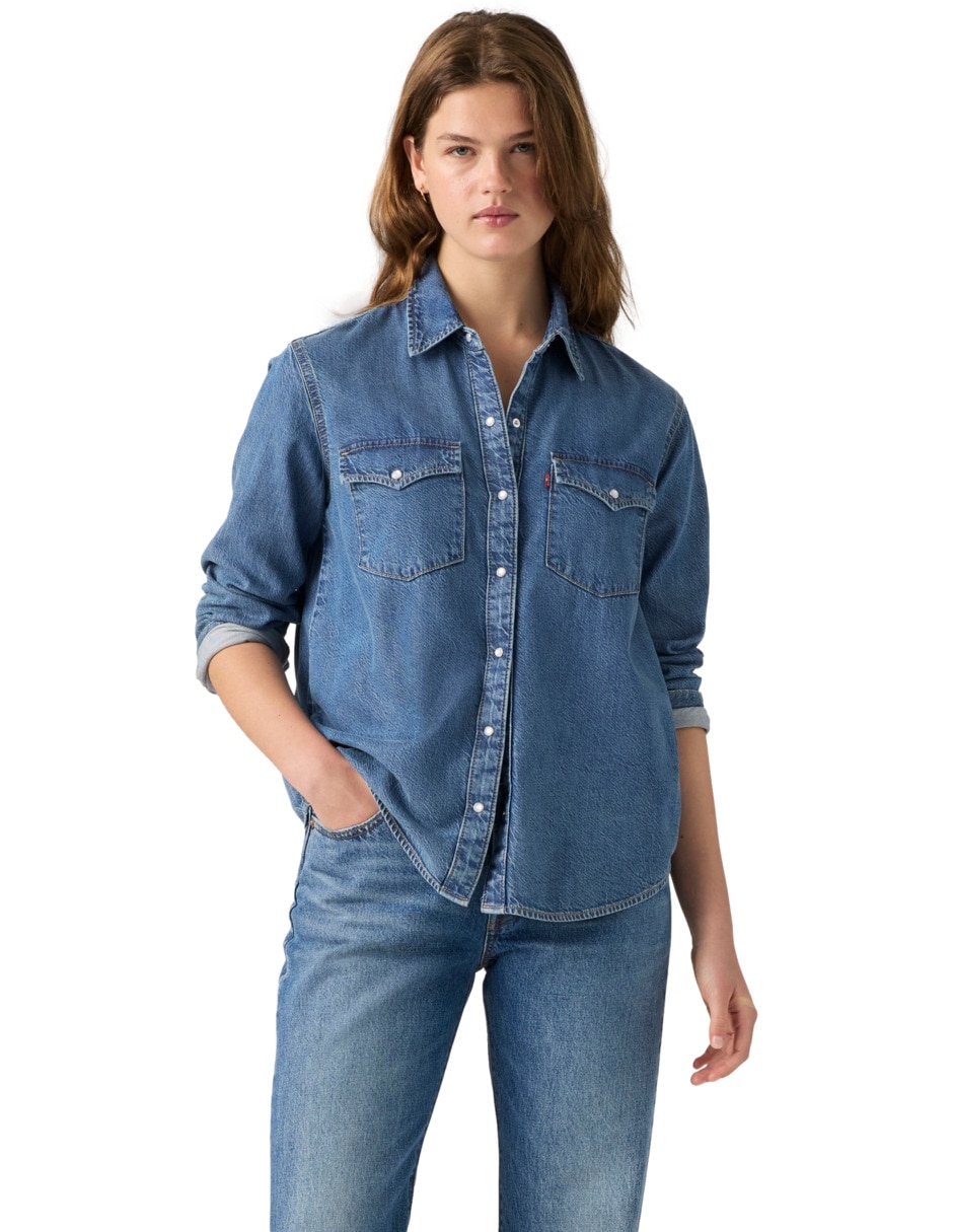 Blusa camisera manga larga para mujer Blusa camisera manga larga para mujer