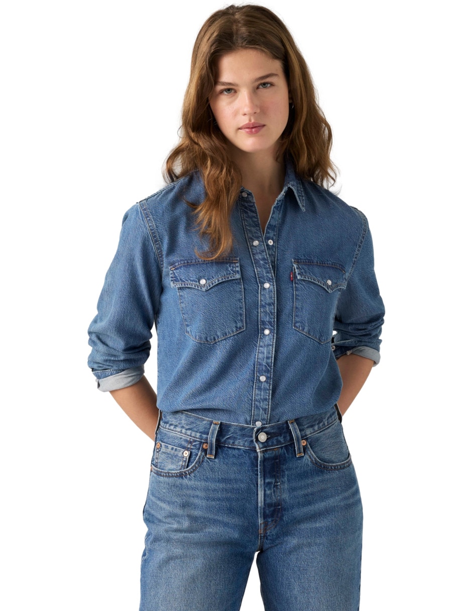 Blusa camisera manga larga para mujer 3