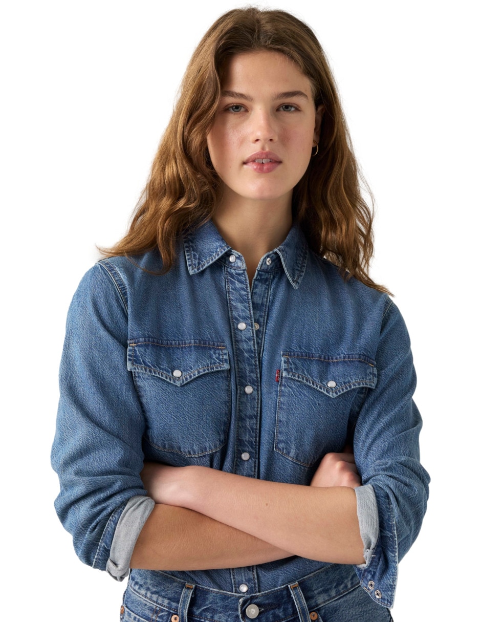Blusa camisera manga larga para mujer 4