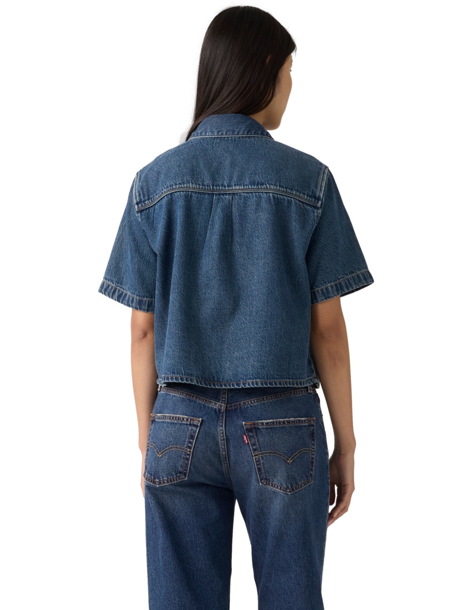 Blusa camisera manga corta para mujer 2