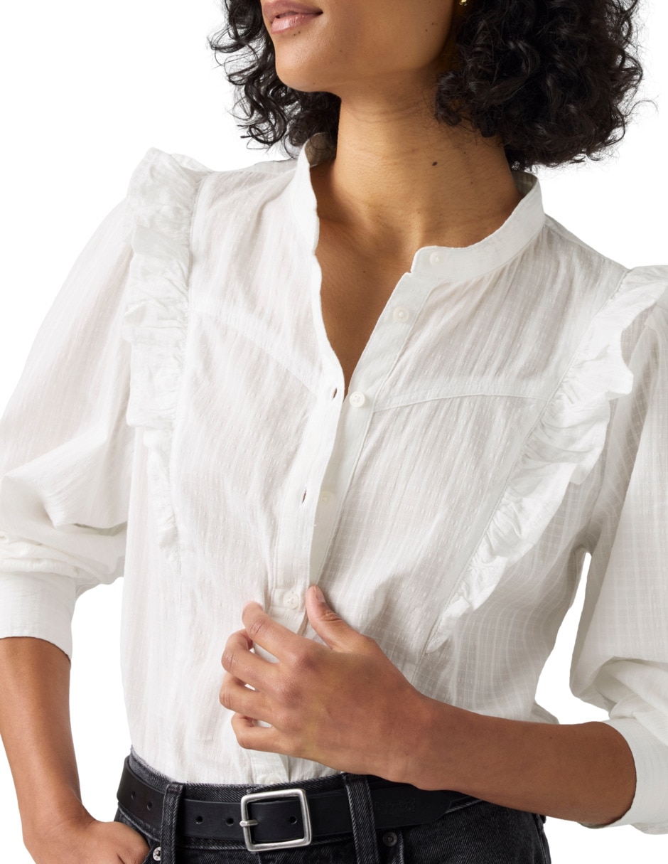 Blusa camisera manga larga para mujer 4