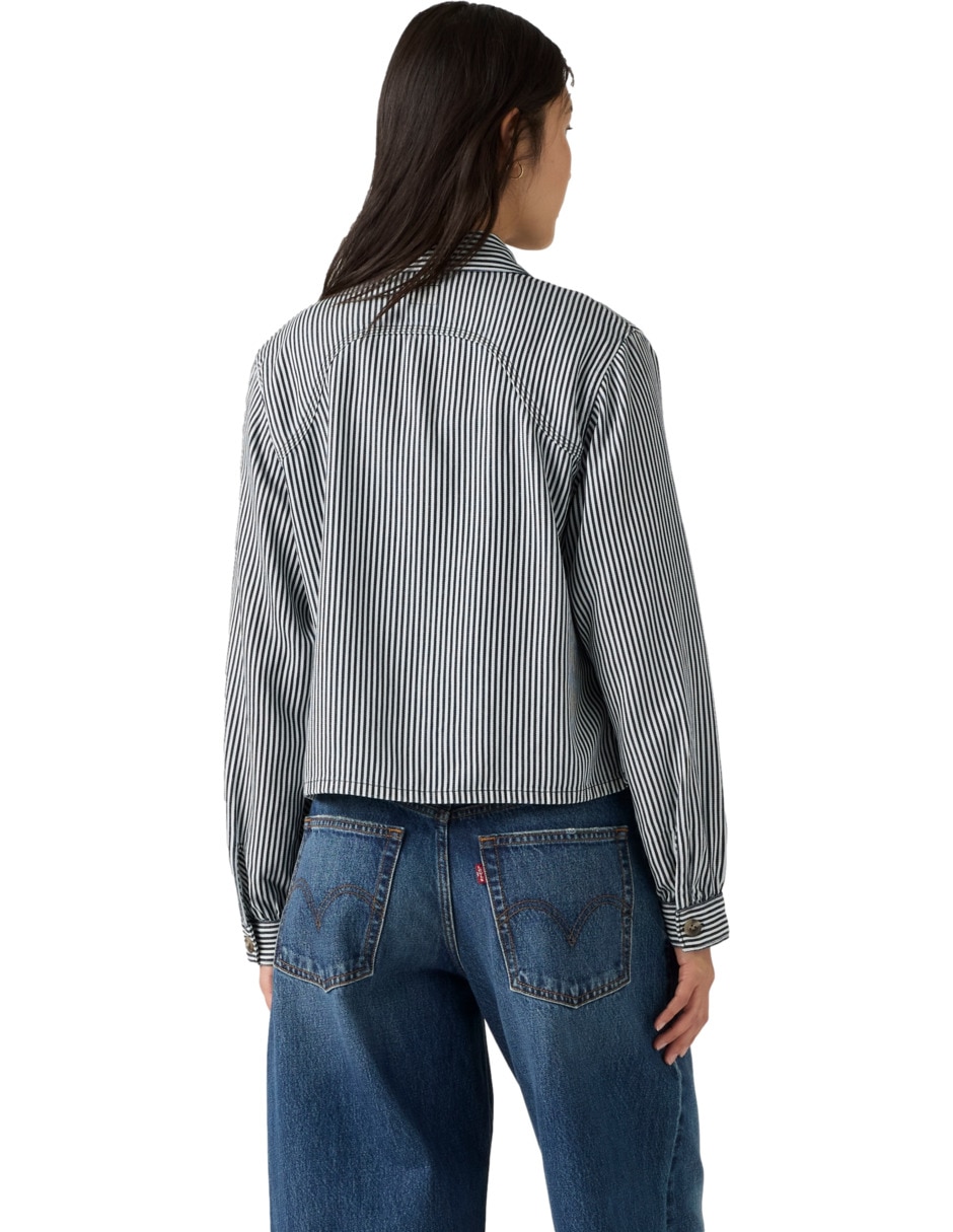 Blusa camisera manga larga para mujer