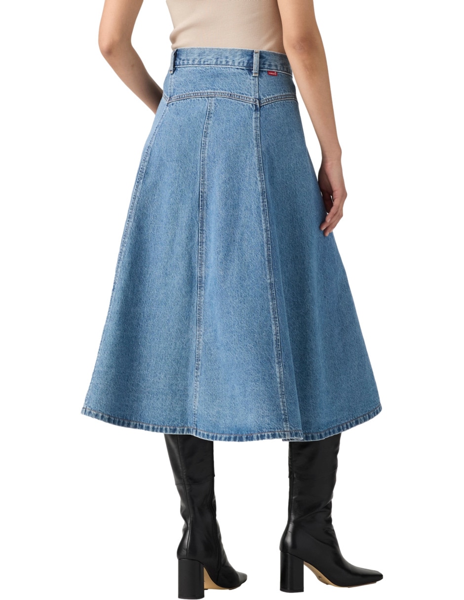 Falda largo levi's de algodón a la cintura