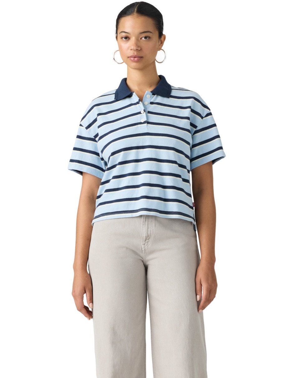 Playera manga corta cuello redondo para mujer