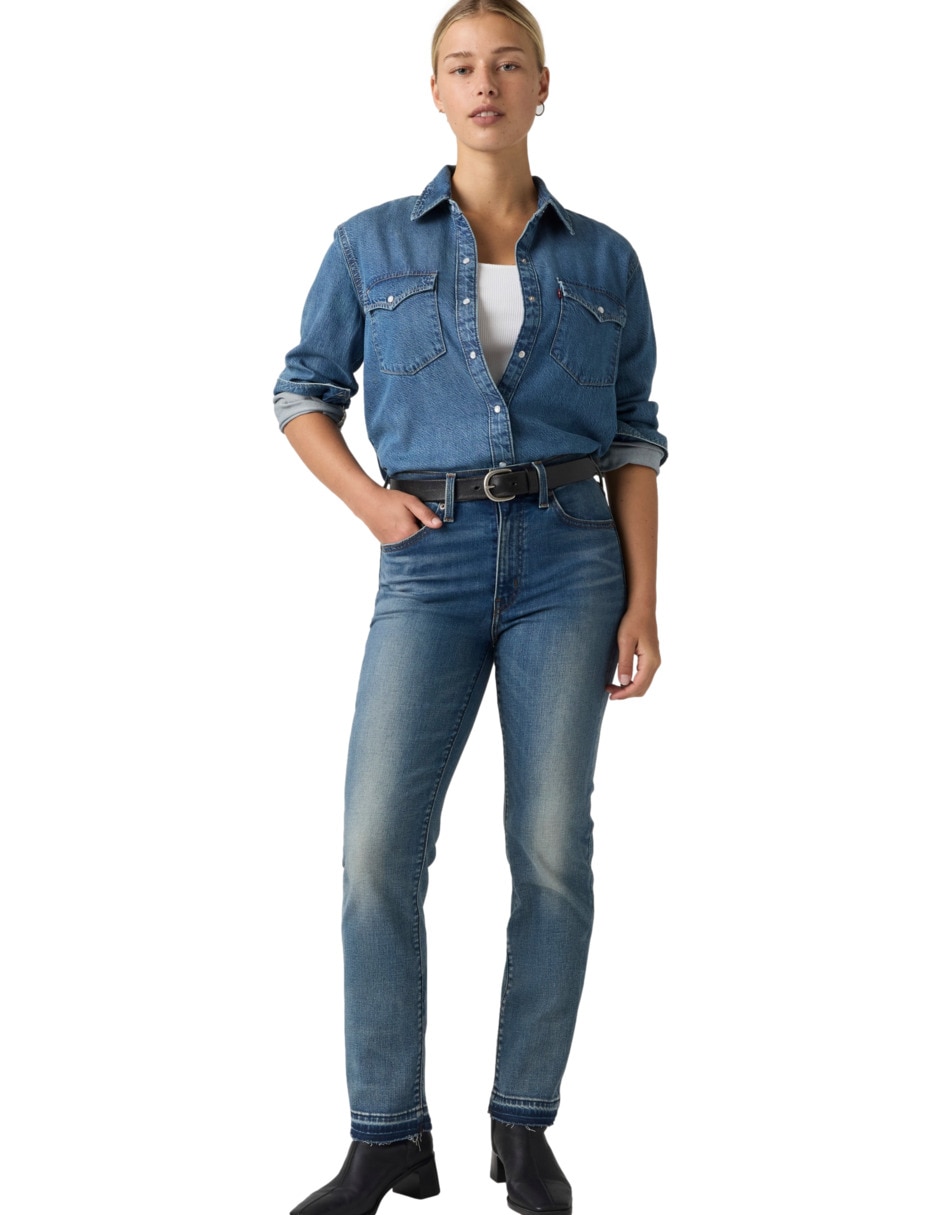 Jeans regular slim 722 corte media cintura para mujer 4