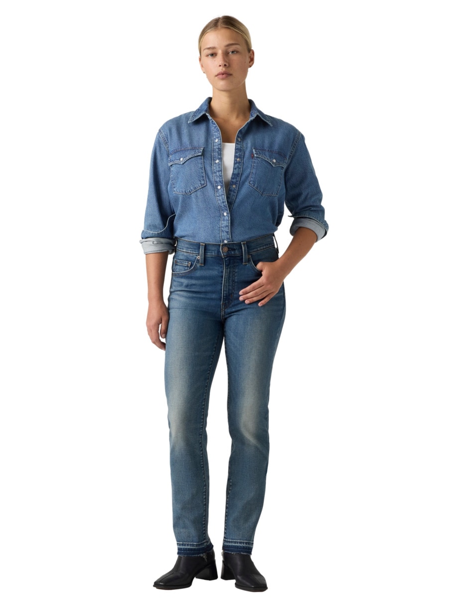 Jeans regular slim 722 corte media cintura para mujer 5
