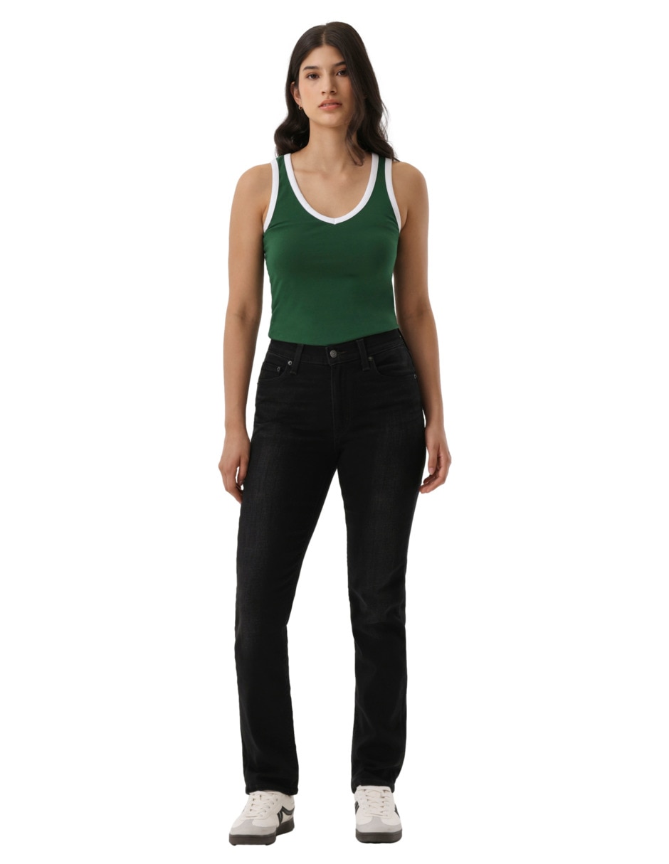 Jeans regular slim 722 corte media cintura para mujer 5