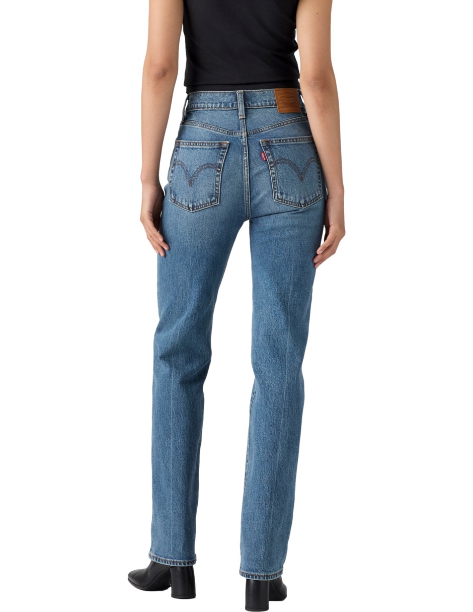jeans slim corte media cintura para mujer 3
