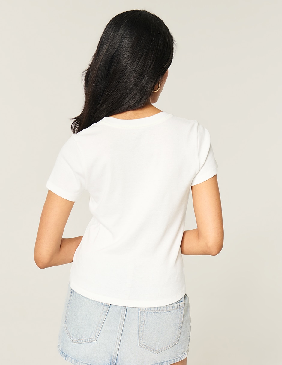 Playera manga corta cuello redondo para mujer 2