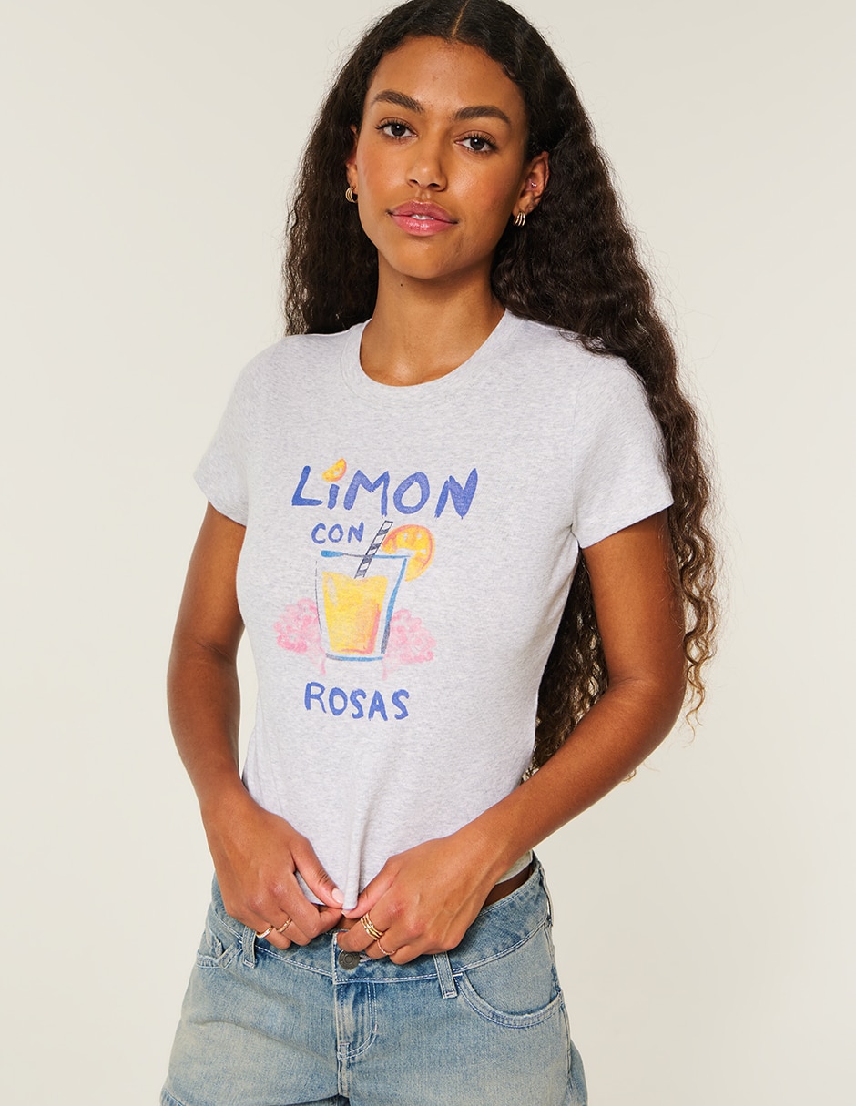 Playera manga corta cuello redondo para mujer 3