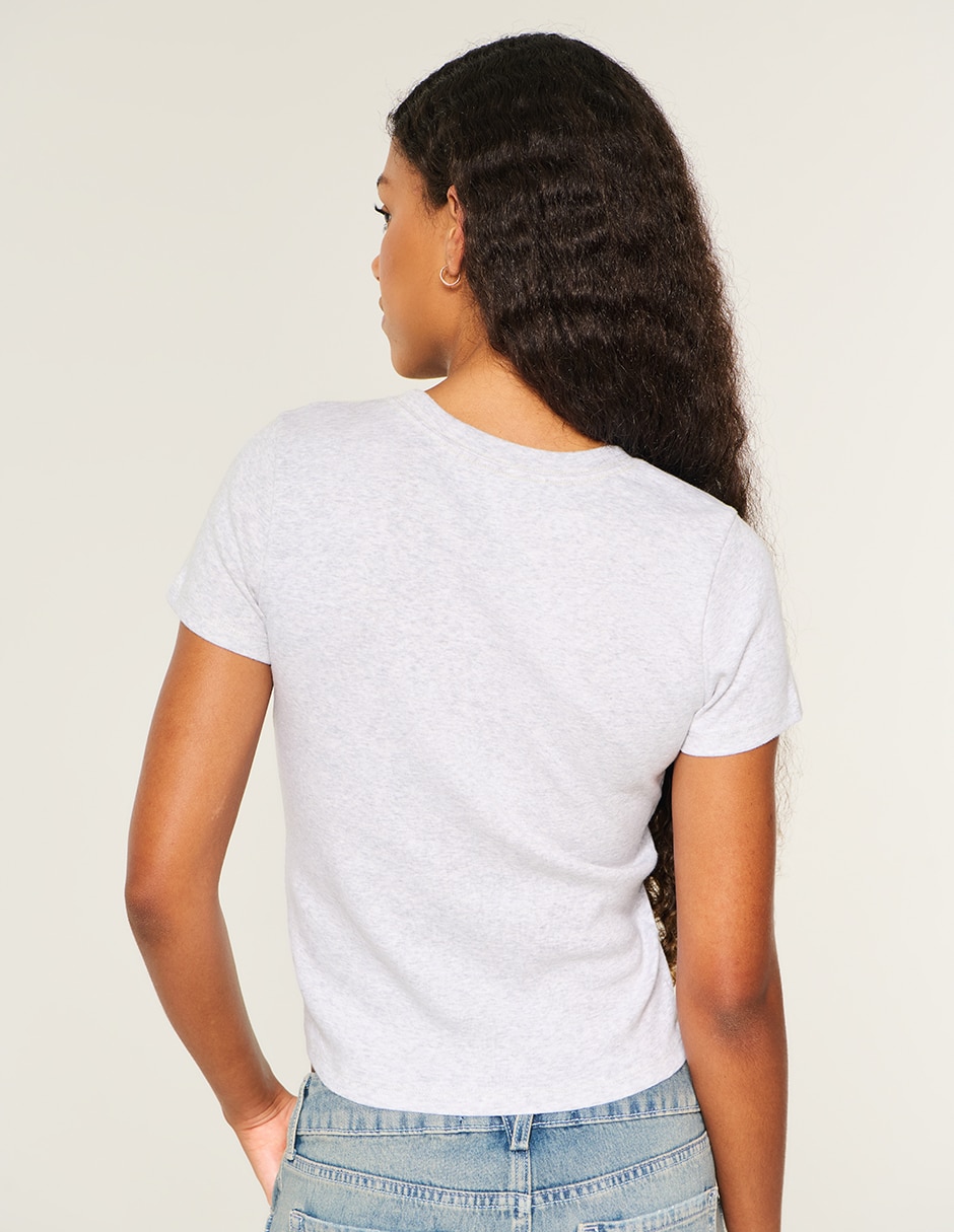 Playera manga corta cuello redondo para mujer 2