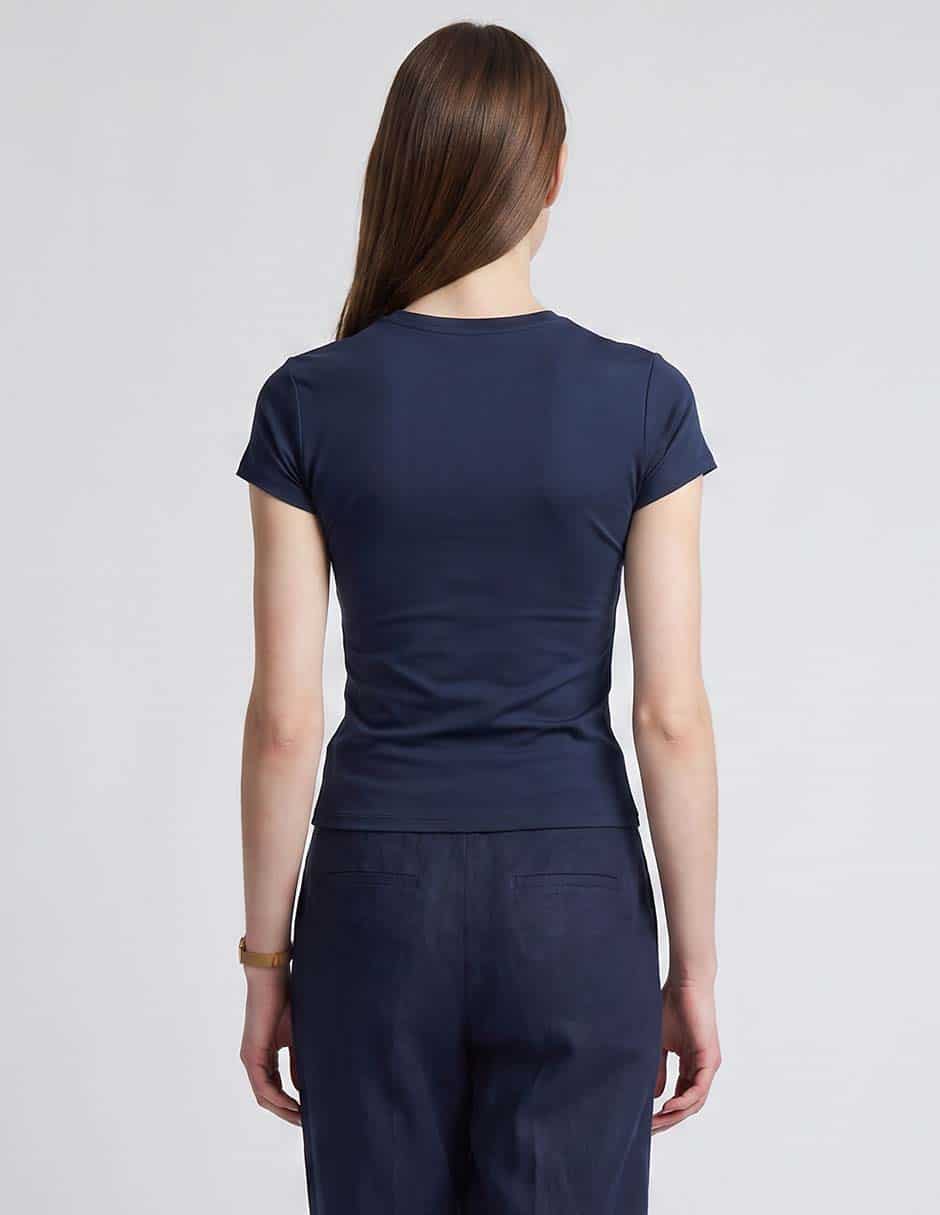 Playera manga corta hollister cuello redondo mujer