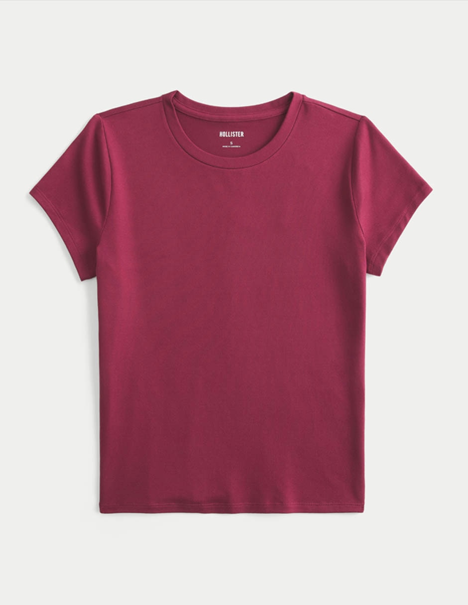 Playera manga corta cuello redondo para mujer