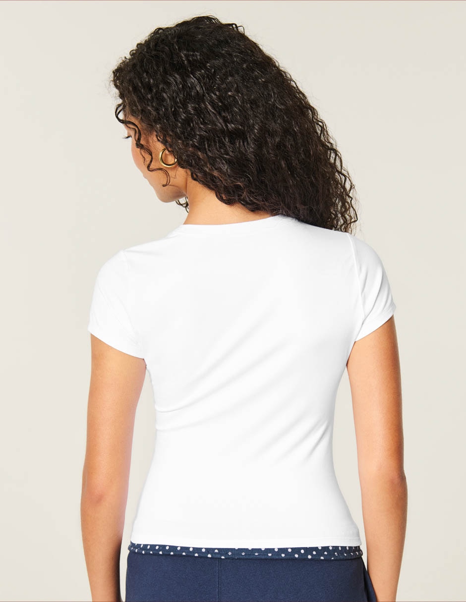 Playera manga corta cuello redondo para mujer 2