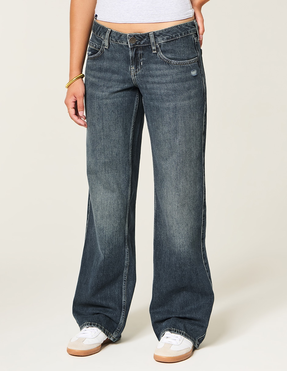 Jeans baggy corte cadera para mujer 2