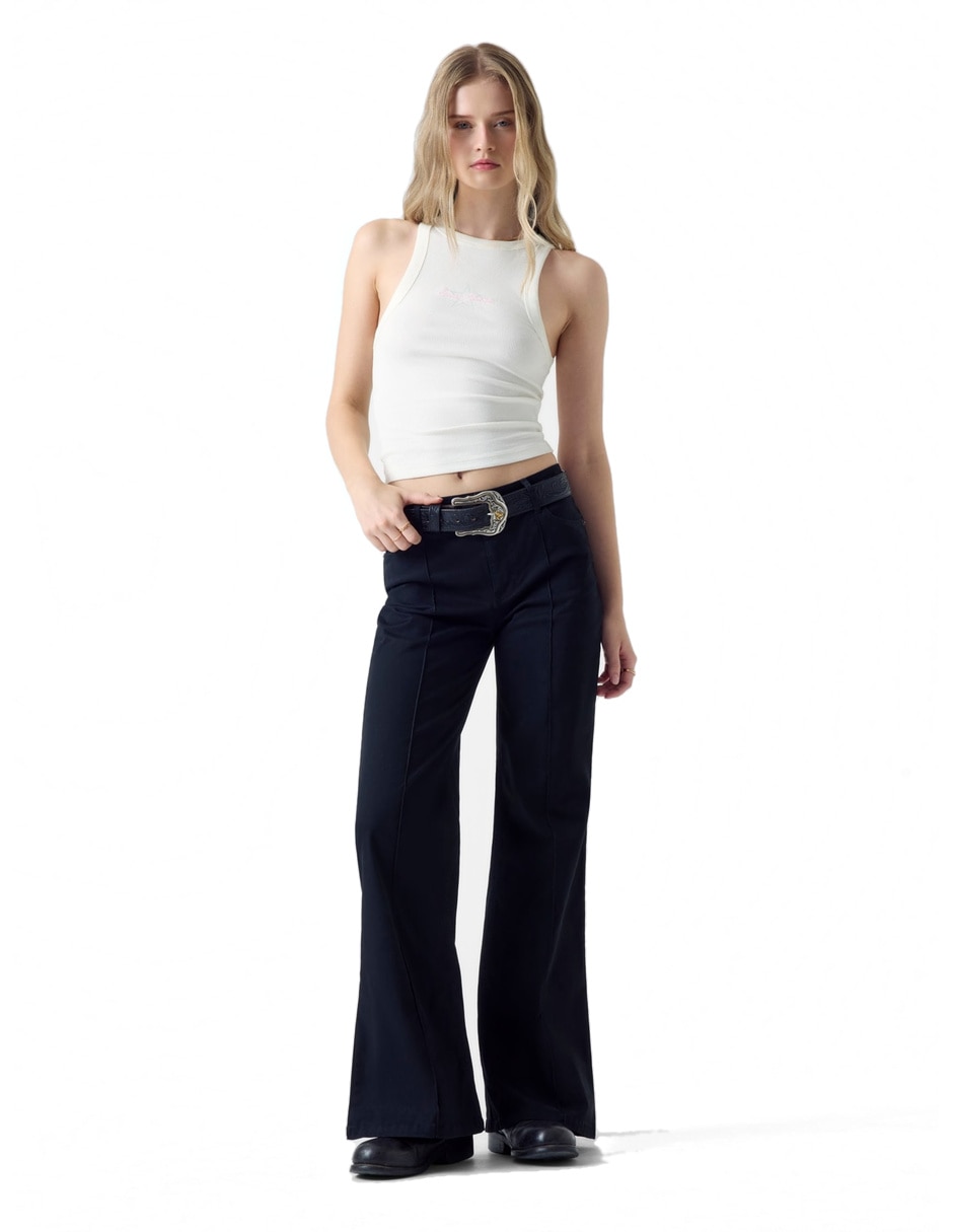 Jeans flare a la cintura alta para mujer 4