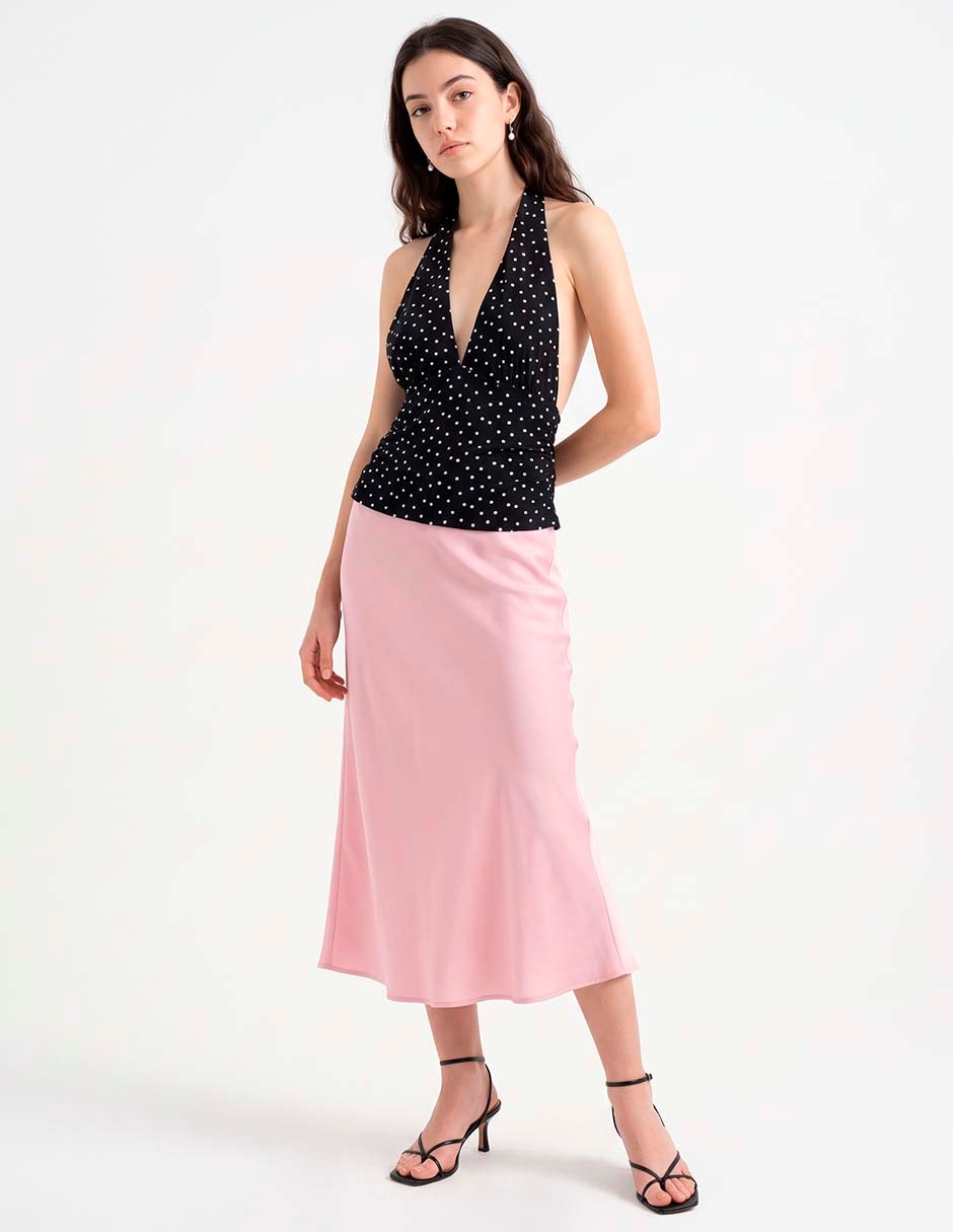 Top cuello halter espalda abierta tirante ancho 1