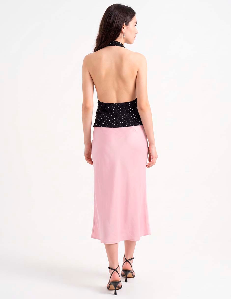 Top cuello halter espalda abierta tirante ancho 4
