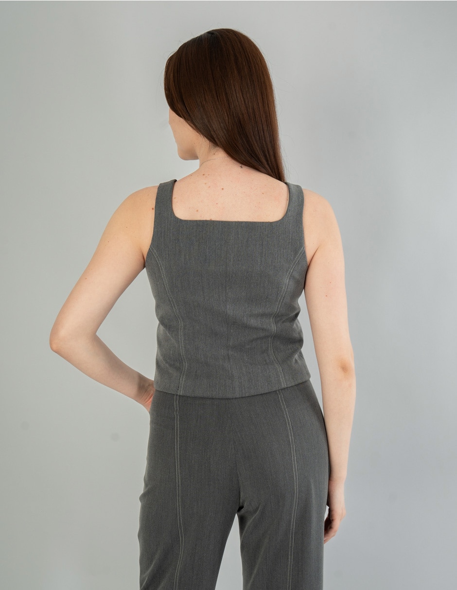 Top cuello Cuadrado escote Cuadrado tirante Ancho 5