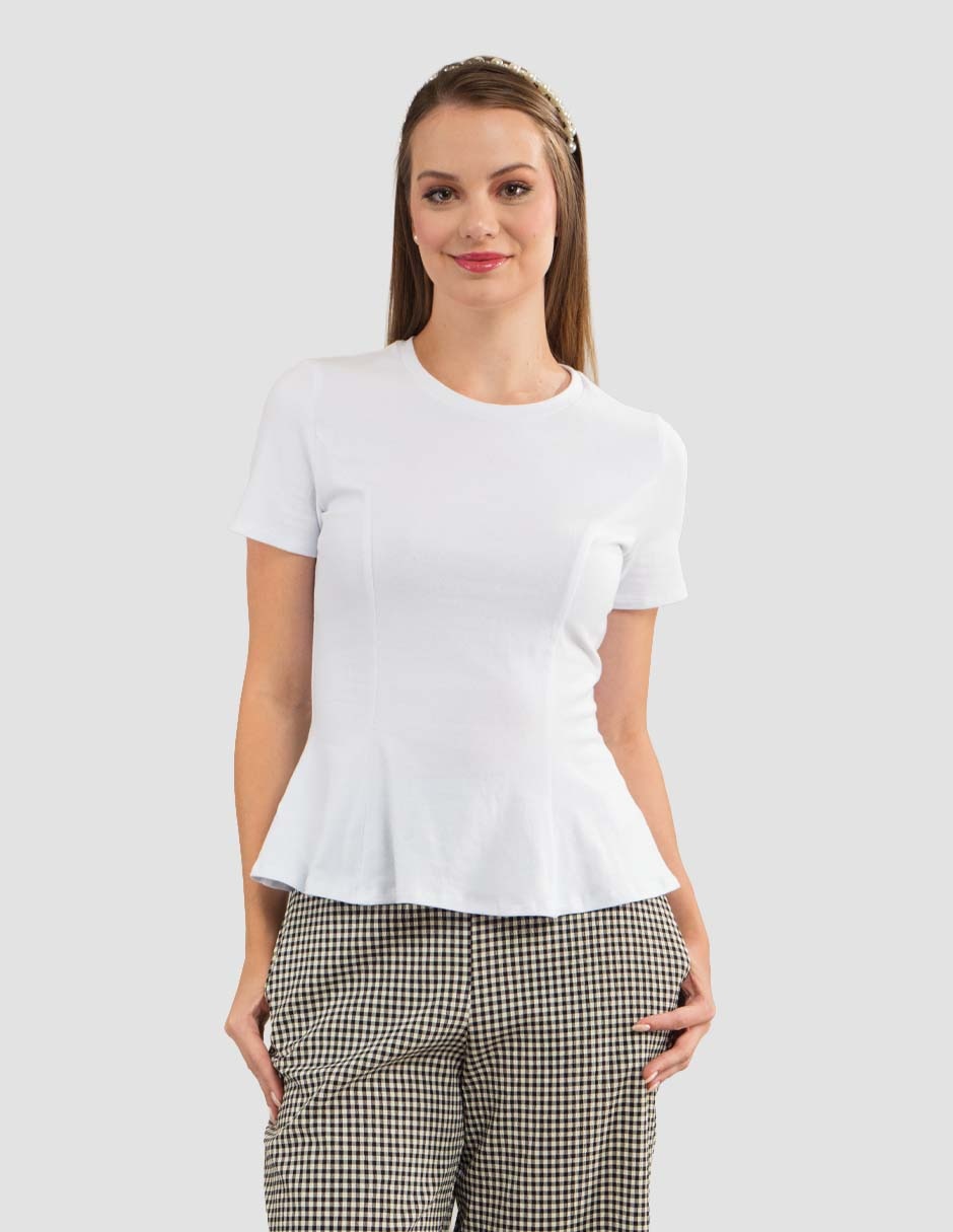 Playera manga corta cuello redondo para mujer Playera manga corta cuello redondo para mujer