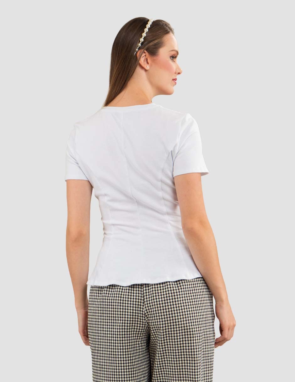 Playera manga corta cuello redondo para mujer 3