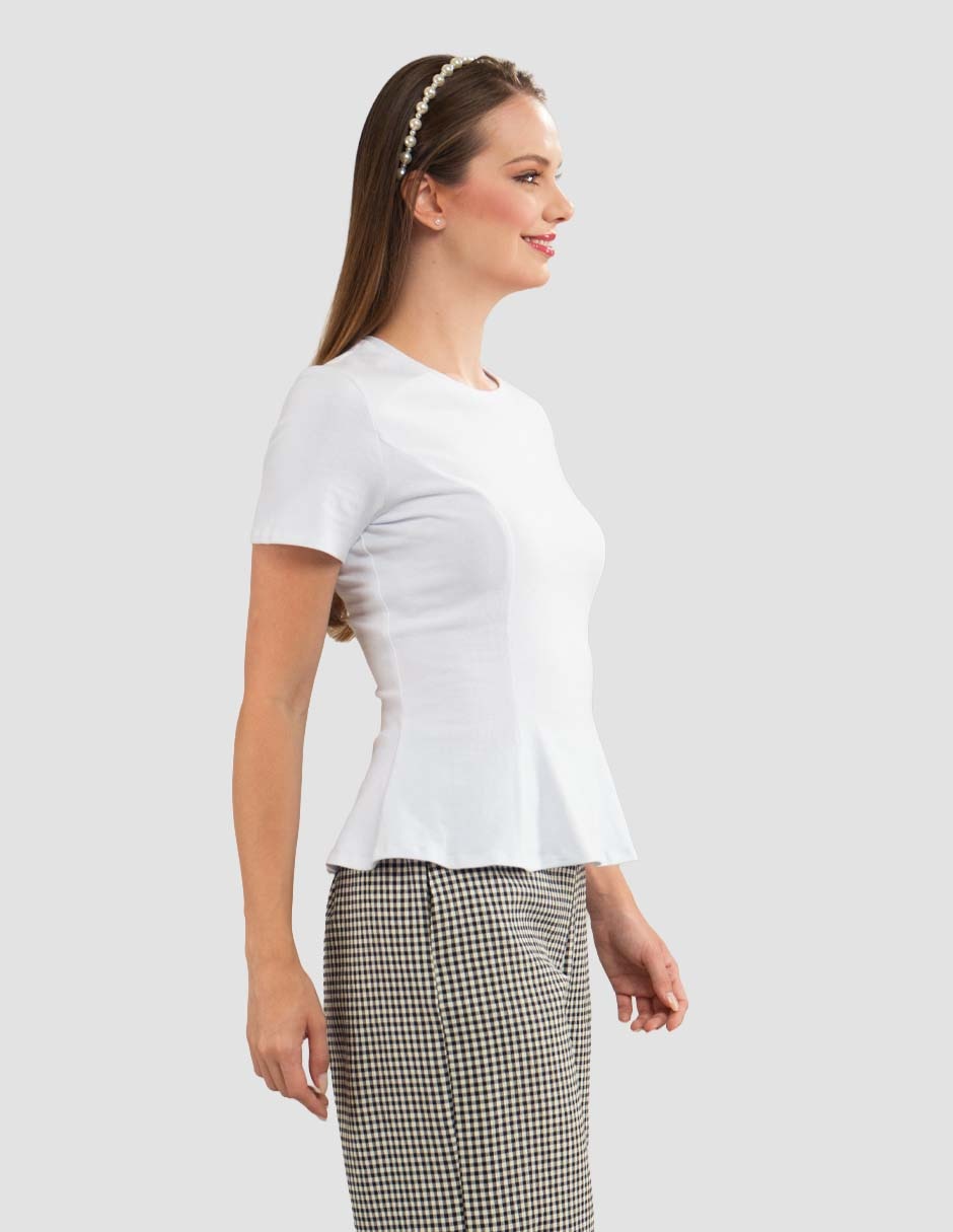 Playera manga corta cuello redondo para mujer 4