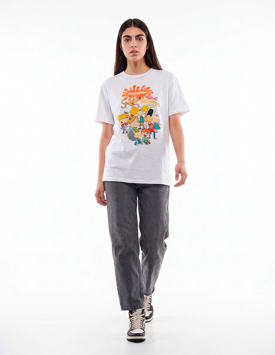 Playera manga corta Nikelodeon cuello redondo para mujer 3