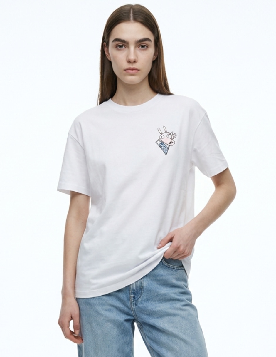 Playera manga corta cuello redondo para mujer Playera manga corta cuello redondo para mujer