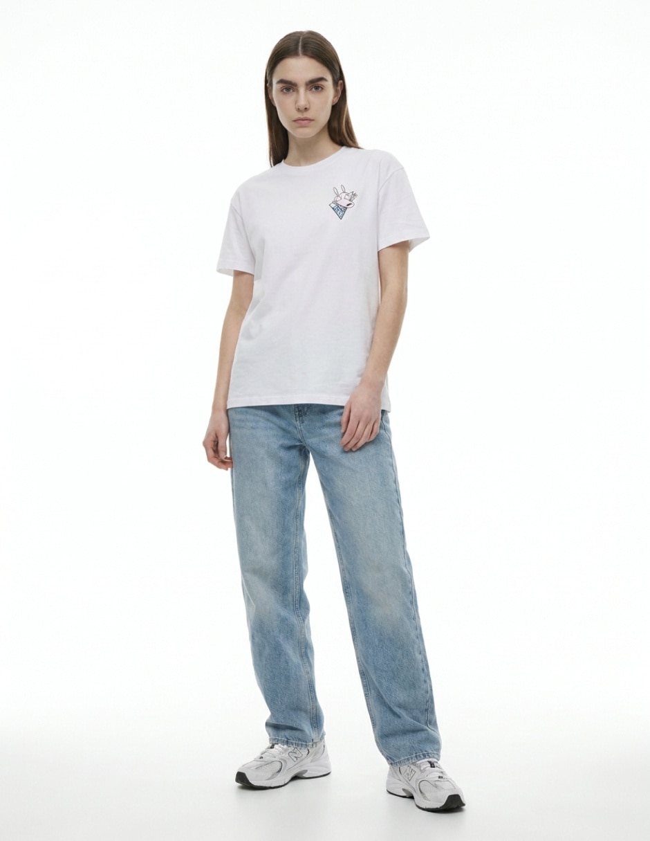 Playera manga corta cuello redondo para mujer 4