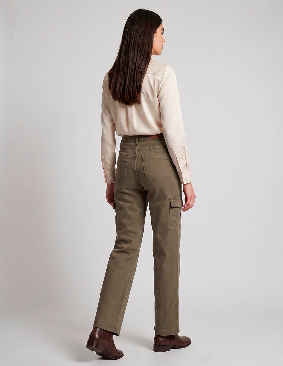 Jeans cargo wide leg sxyjm125 para mujer 2