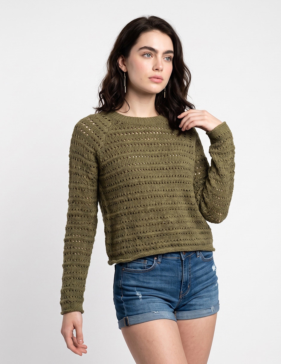 Suéter cuello redondo para mujer