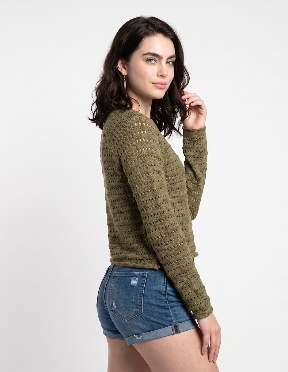 Suéter cuello redondo para mujer 2