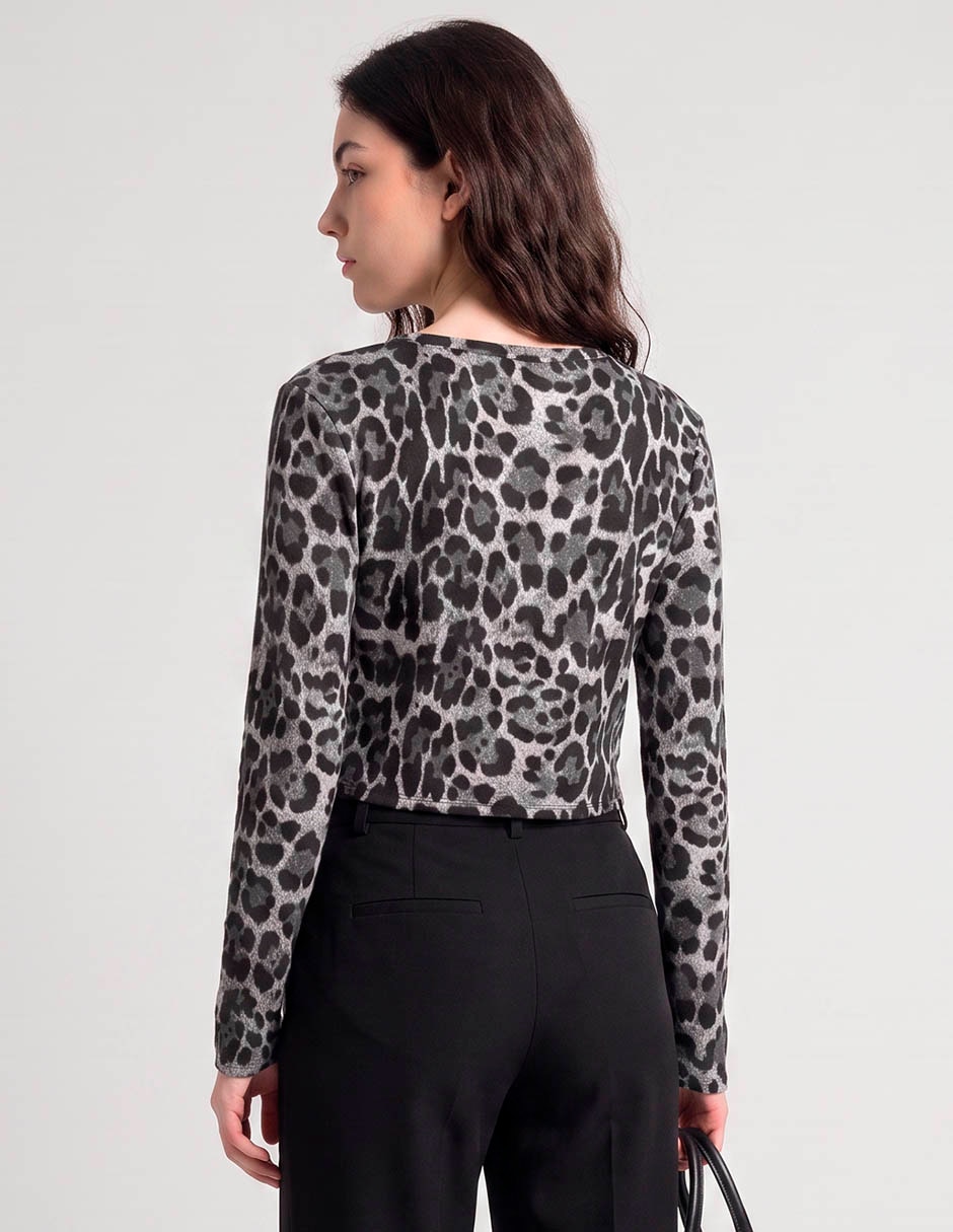 Playera manga larga cuello redondo para mujer 2