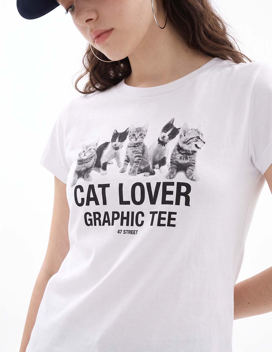 Playera manga corta cuello redondo para mujer 4