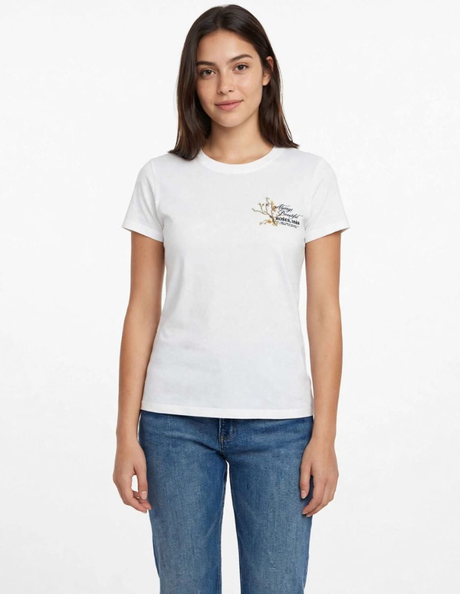Playera manga corta cuello redondo para mujer Playera manga corta cuello redondo para mujer