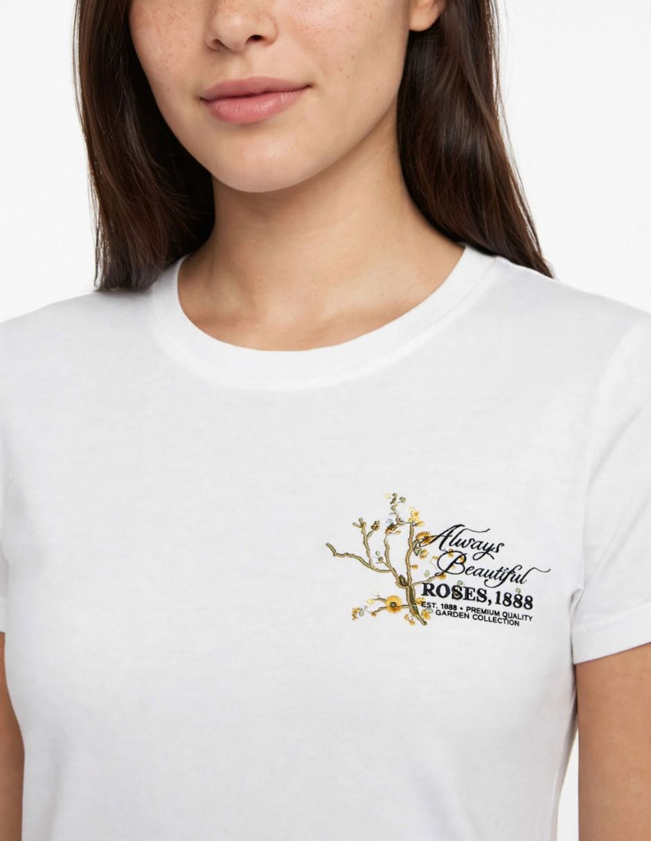 Playera manga corta cuello redondo para mujer 3