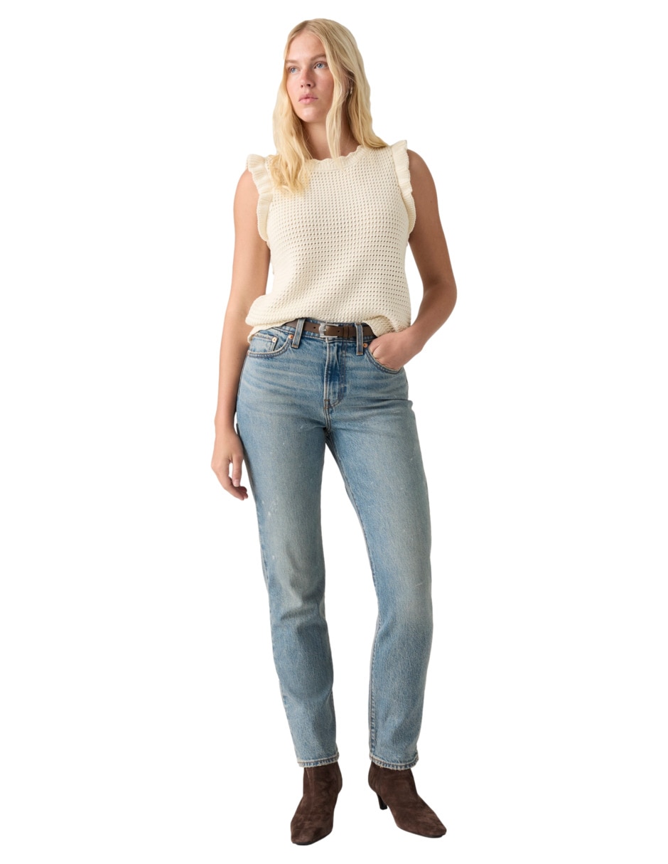 Jeans regular slim cintura para mujer 4