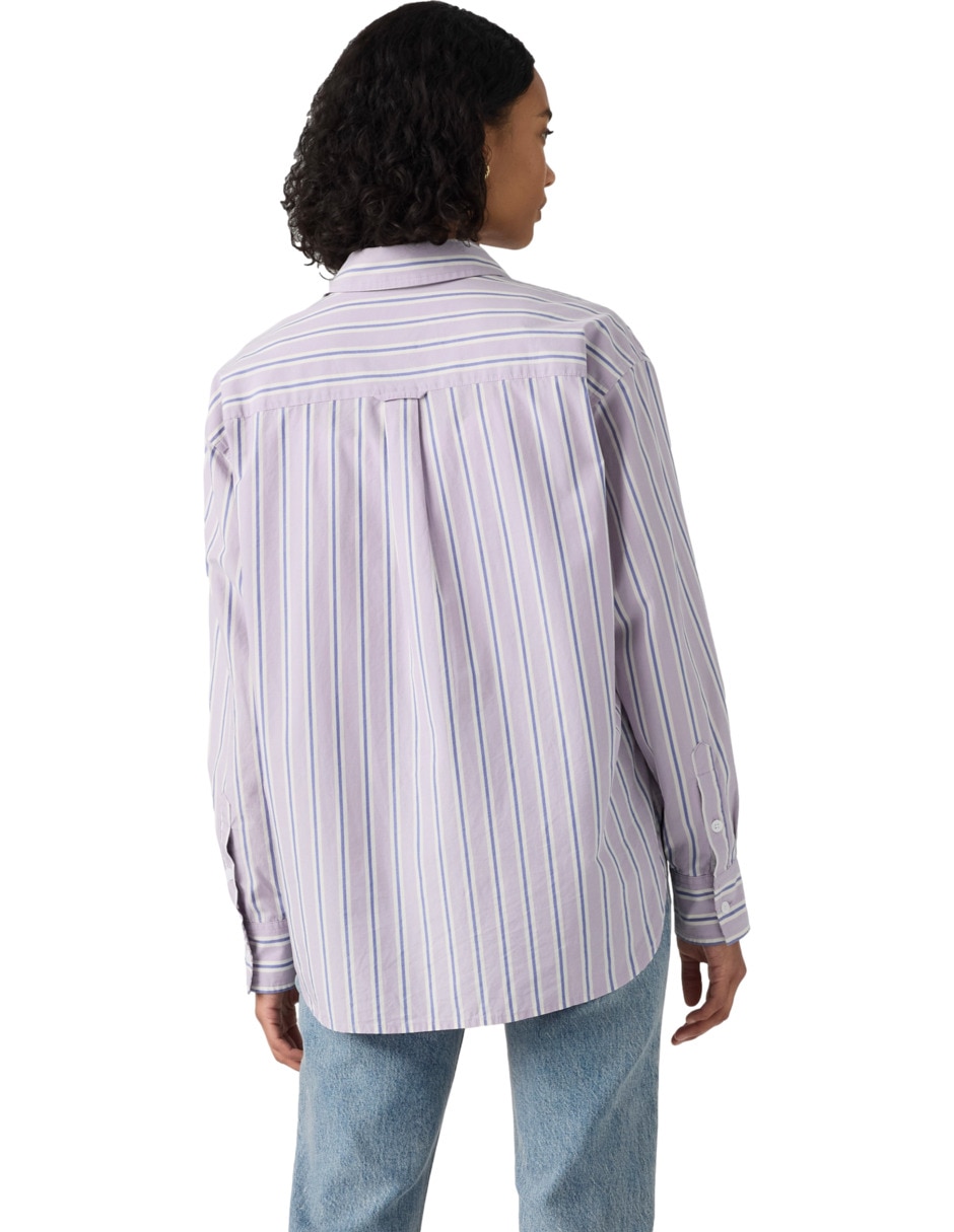 Blusa camisera manga larga para mujer
