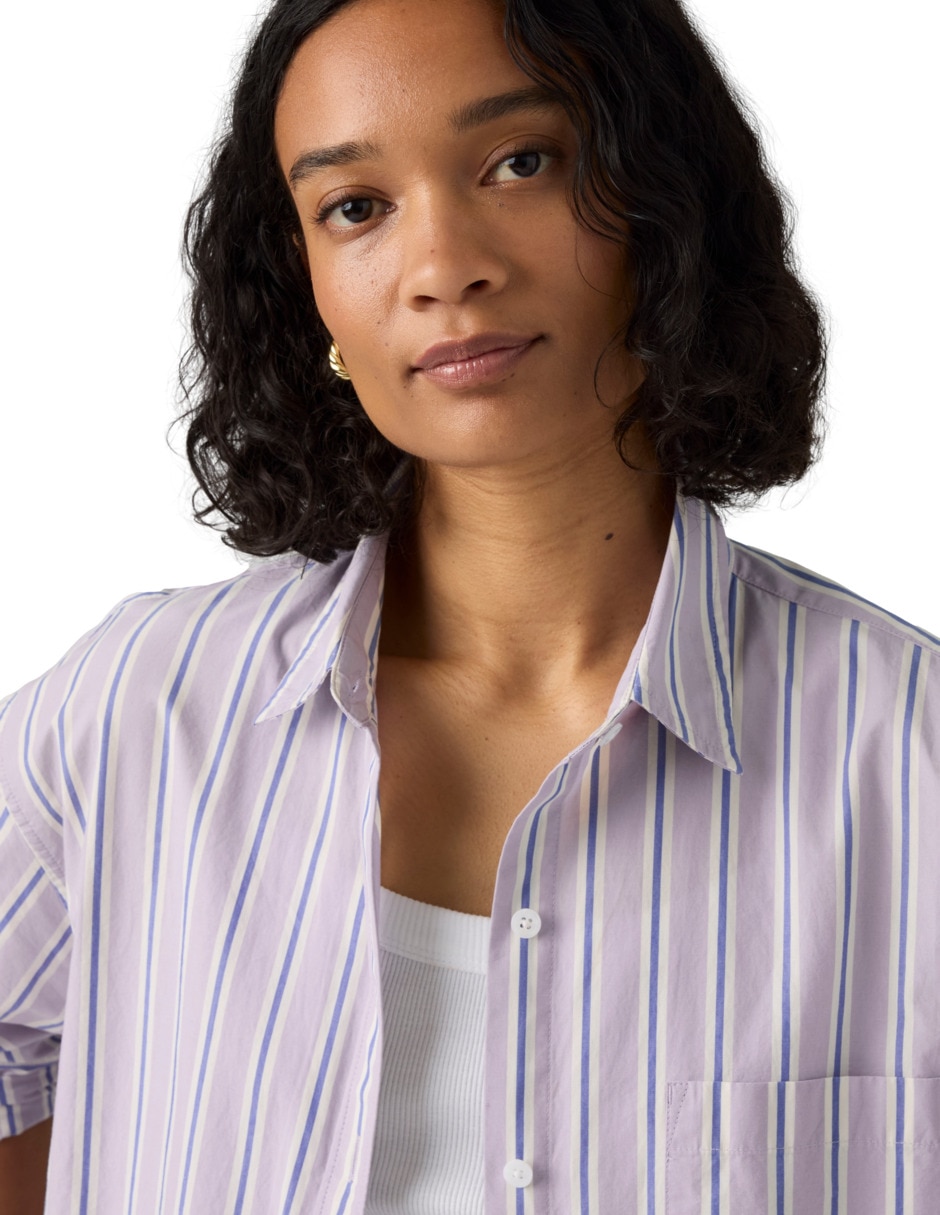 Blusa camisera manga larga para mujer
