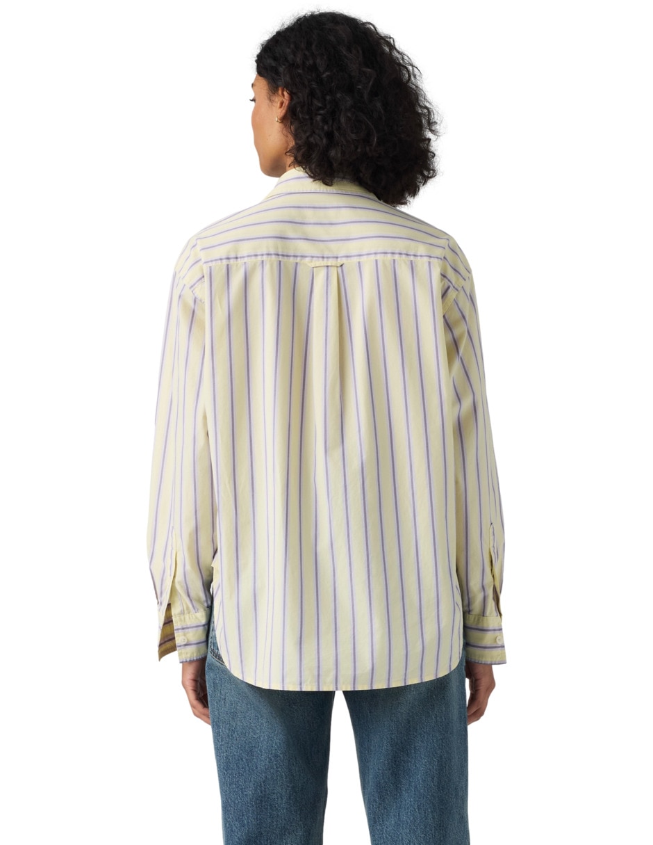 Blusa camisera manga larga para mujer