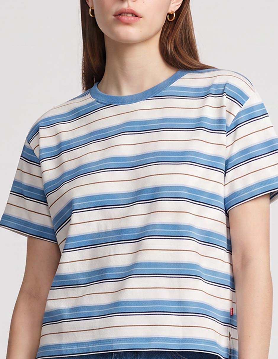 Playera manga corta levi cuello redondo para mujer 3