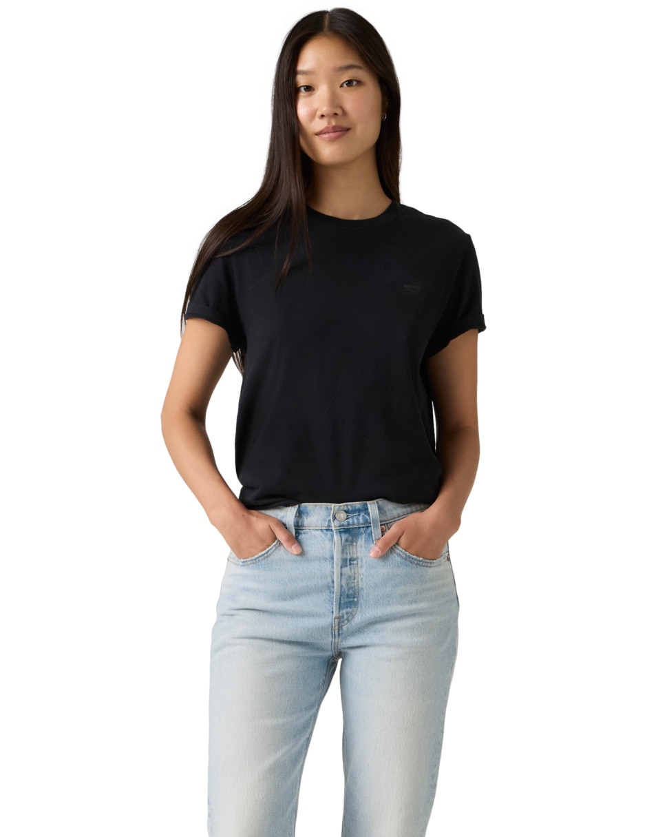 Playera manga corta cuello redondo para mujer