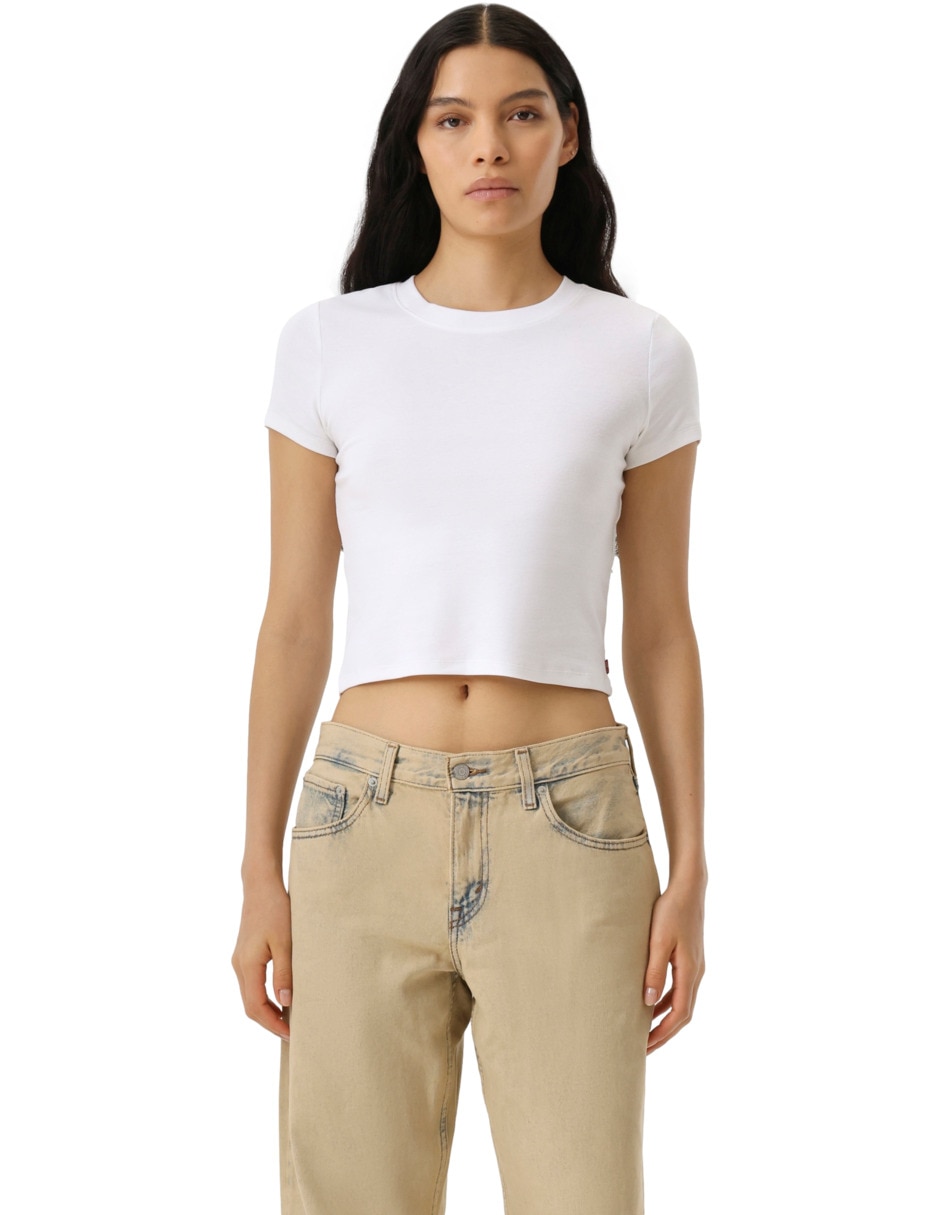 Playera manga corta levi strauss cuello redondo para mujer