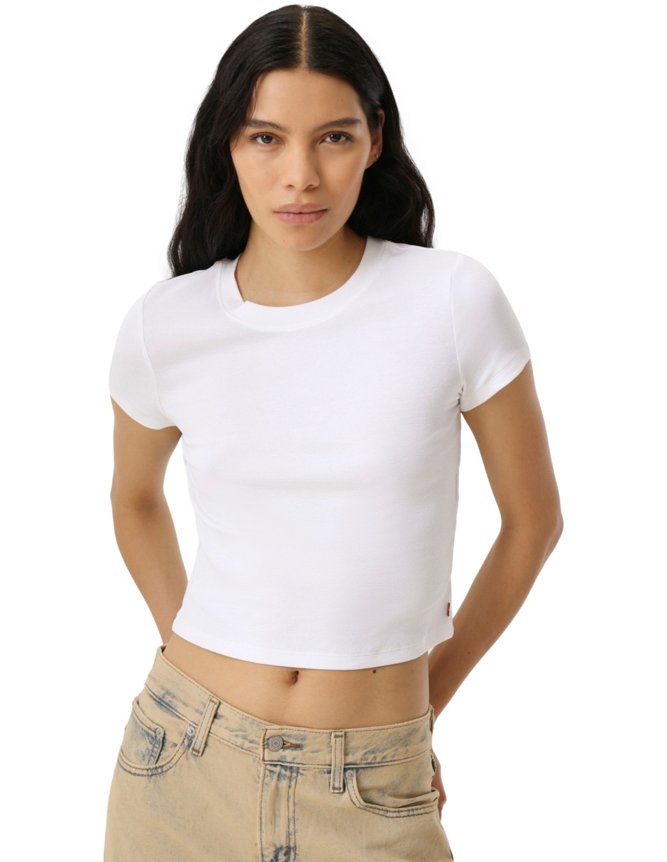 Playera manga corta levi strauss cuello redondo para mujer