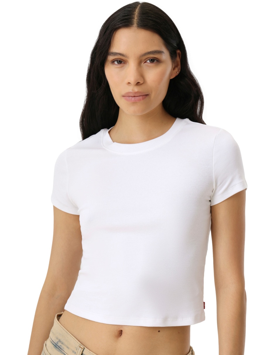 Playera manga corta levi strauss cuello redondo para mujer